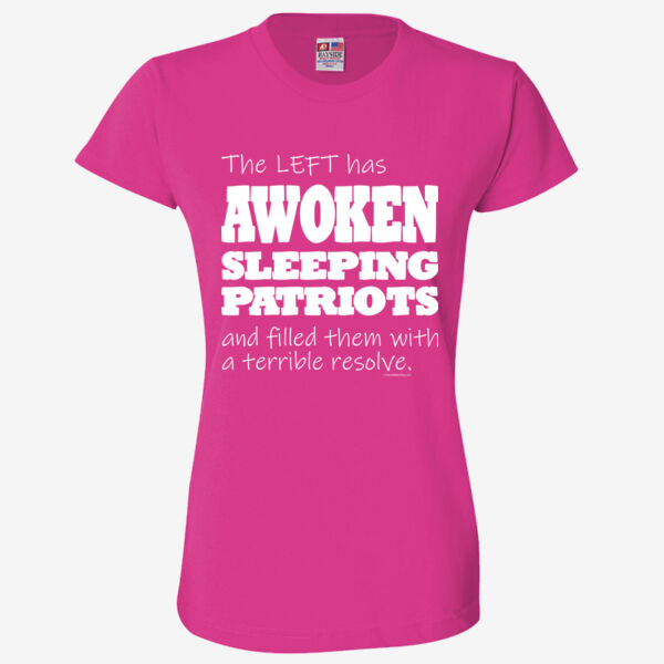 Awoken Sleeping Patriots - Ladies' 6.1 oz., 100% Cotton T-Shirt Thumbnail
