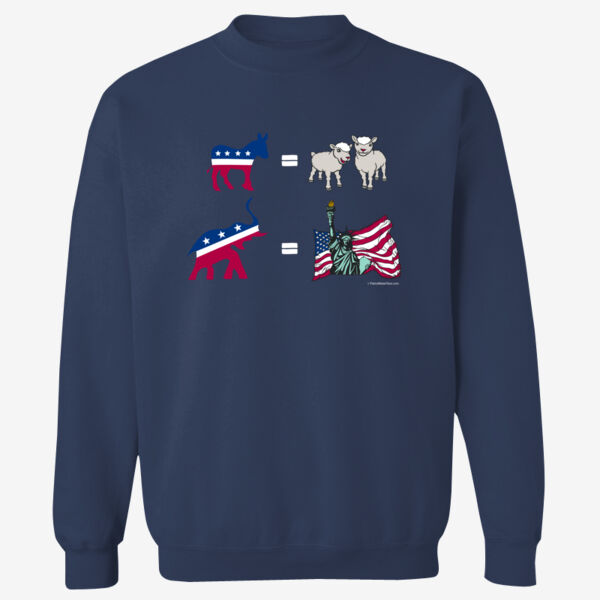 Elephant Equals Liberty - Adult 9.5 oz., 80/20 Heavyweight Crewneck Sweatshirt Thumbnail