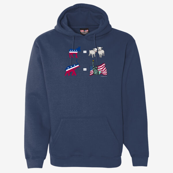 Elephant Equals Liberty - Adult 9.5 oz., 80/20 Pullover Hooded Sweatshirt Thumbnail