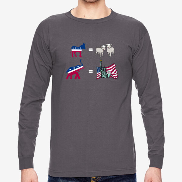 Elephant Equals Liberty - Adult 6.1 oz., 100% Cotton Long Sleeve T-Shirt Thumbnail